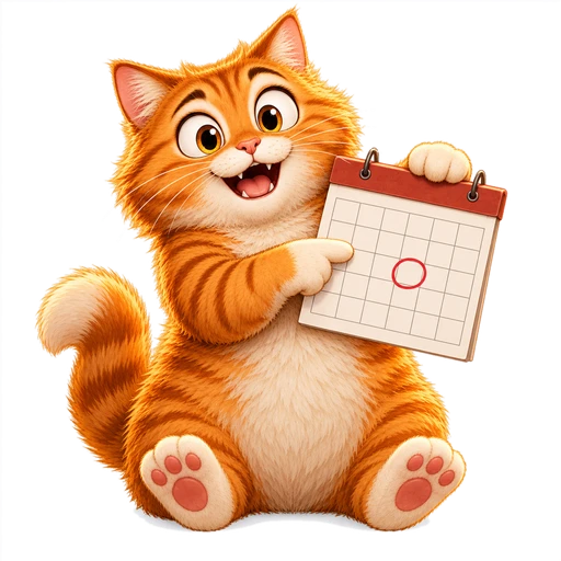 Кот Вафель с календарём